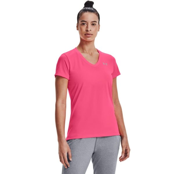 Womens Tech V-Neck Twist Short-Sleeve T-Shirt