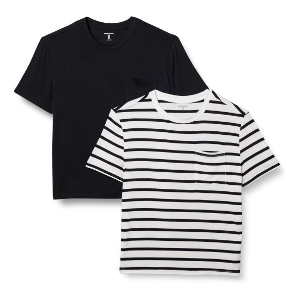 Women's Jersey Relaxed-Fit Short-Sleeve Crewneck Pocket T-Shirt, Pack of 2