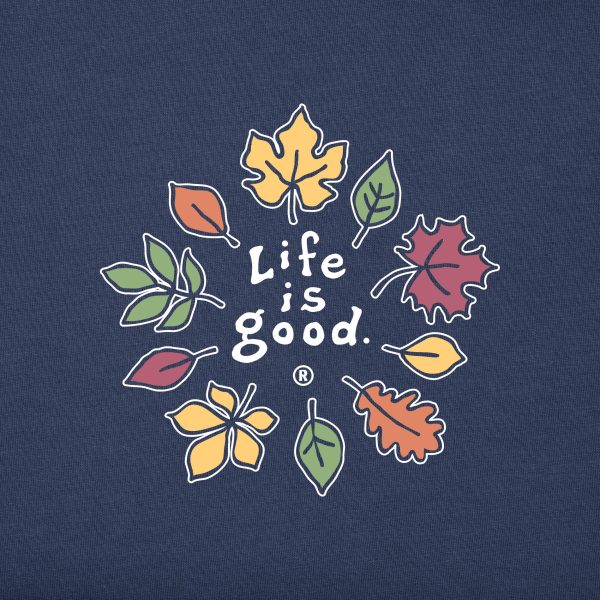 Women's Crusher Tee Shirt, Long Sleeve Cotton Graphic T-Shirts, Fall Leaves